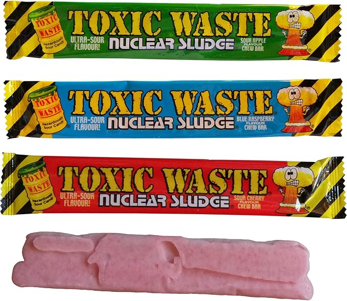 Toxic Waste Nuclear Sludge Chew Bar Variety Flavour Mix, Chew Bars, Variety, Mixed, Vegan, Vegetarian, Halal - Frosty Sweet Factory