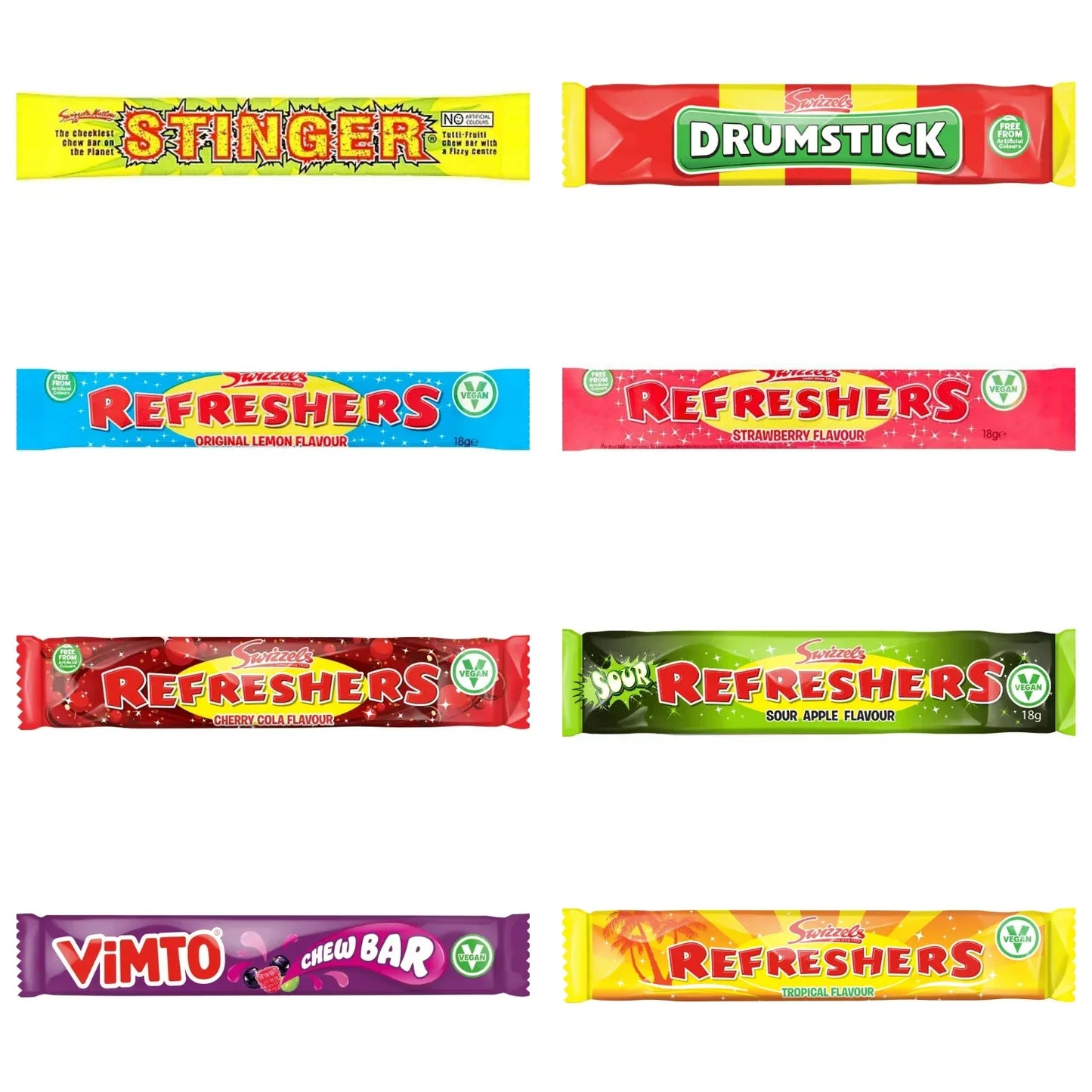 Swizzels Chew Bars x 8 Full Size Candy Chew Bar Sweets