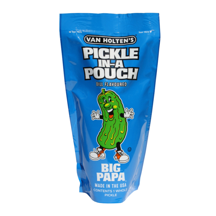 Van Holtens Pickle In A Pouch Big Papa (306g) American Jumbo USA Large Pickles Sour Dill - Frosty Sweet Factory