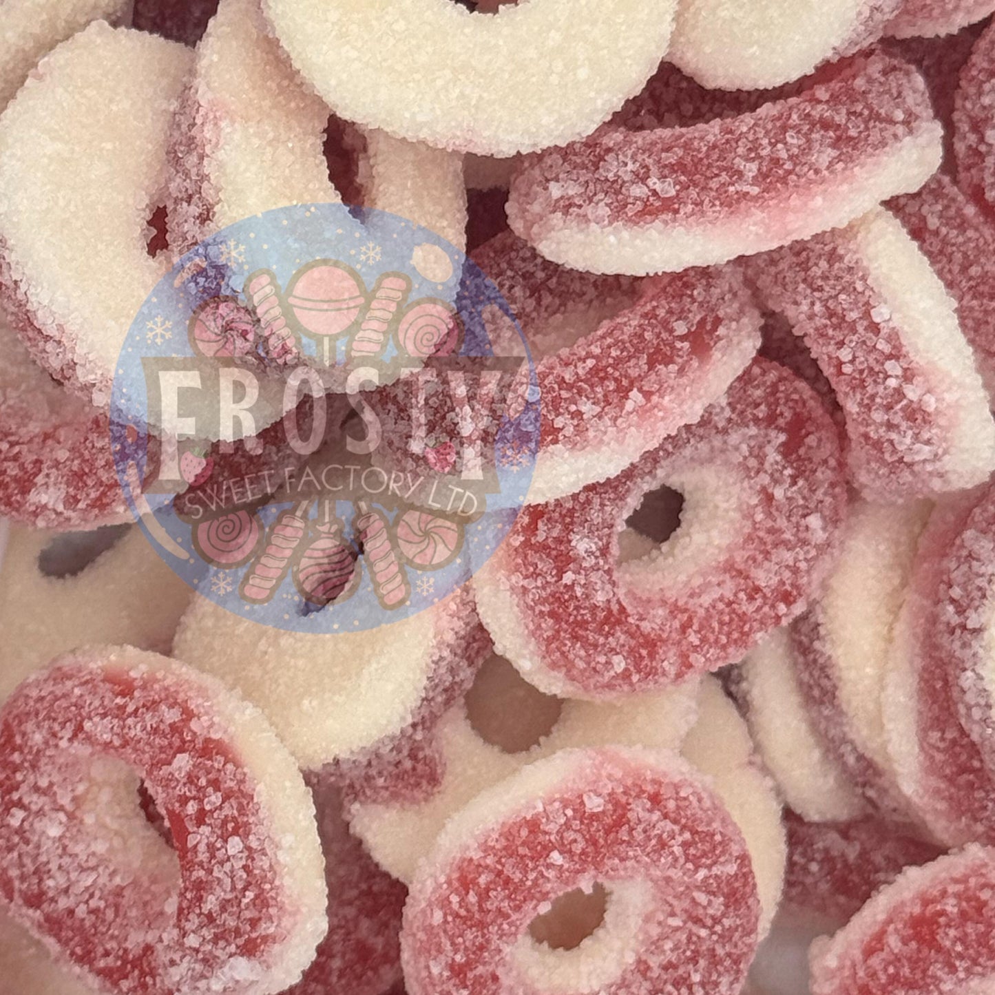 Frostys Rings & Slices Pick N Mix Apple, Blue Raspberry, Fizzy, Peach Watermelon Halal Candy Salad Snack Sweets