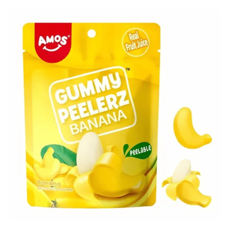 CLEARANCE: Amos Gummy Peelerz Banana 6oz (170g) - Frosty Sweet Factory