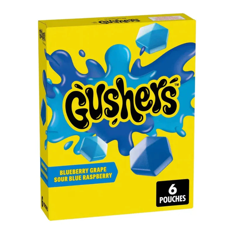 Betty Crocker Fruit Gushers Blueberry Grape & Sour Blue Raspberry 4.8oz (136g) USA Candy Sweets
