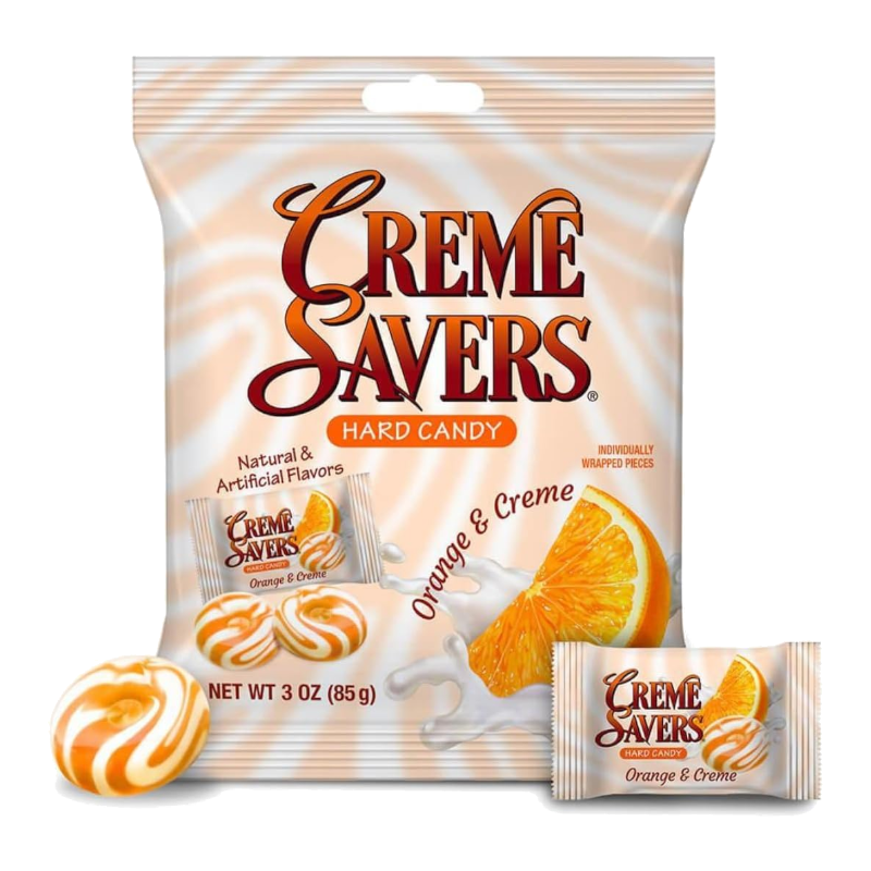 Creme Savers Hard Candy Orange & Creme 3oz (85g), USA Hard Candy - Frosty Sweet Factory
