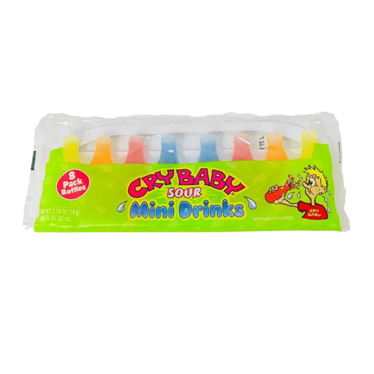 Cry Baby Wax Bottle Sour Mini Drinks 8 pack - 2.79oz (79g) Wax Bottles Wax Candy USA Candy - Frosty Sweet Factory