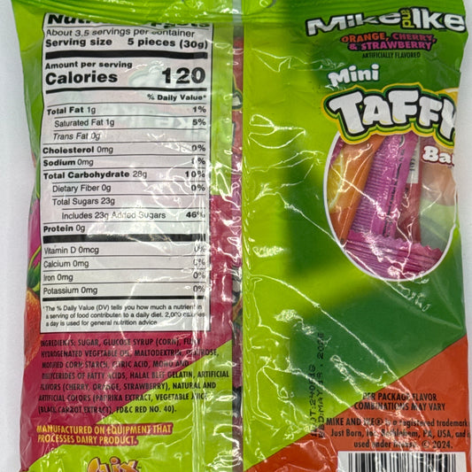 Mike & Ike Taffy 3.8oz (108g), USA Taffy Candy Bag