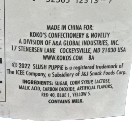 Slush Puppie Popping Candy 0.04oz (1g) USA Sweets - Frosty Sweet Factory