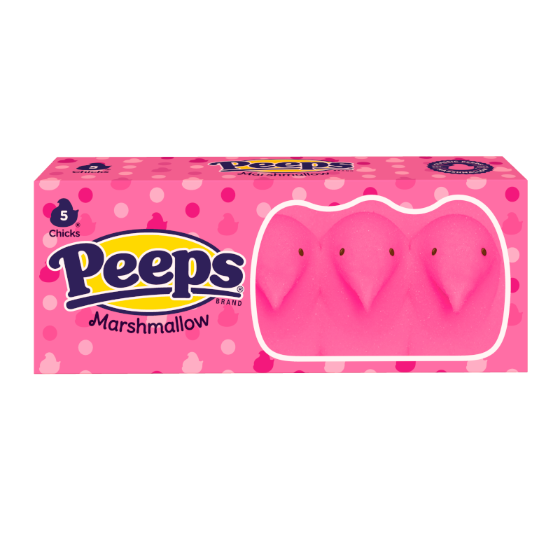 Peeps Pink Marshmallow Chicks 5 Pack 1.5oz - 42g USA Candy Mallow Sweets