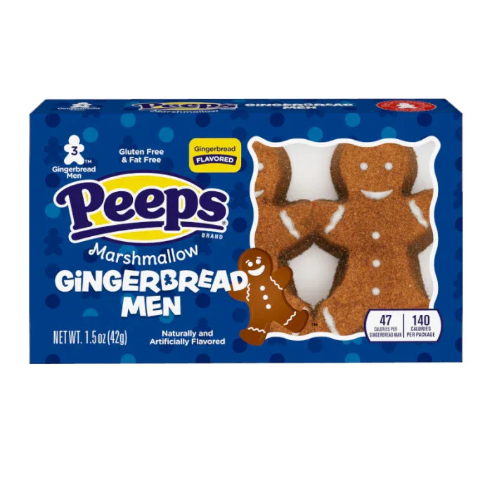 Peeps Marshmallow Gingerbread Men 3 Pack - 1.5oz (42g) - Frosty Sweet Factory