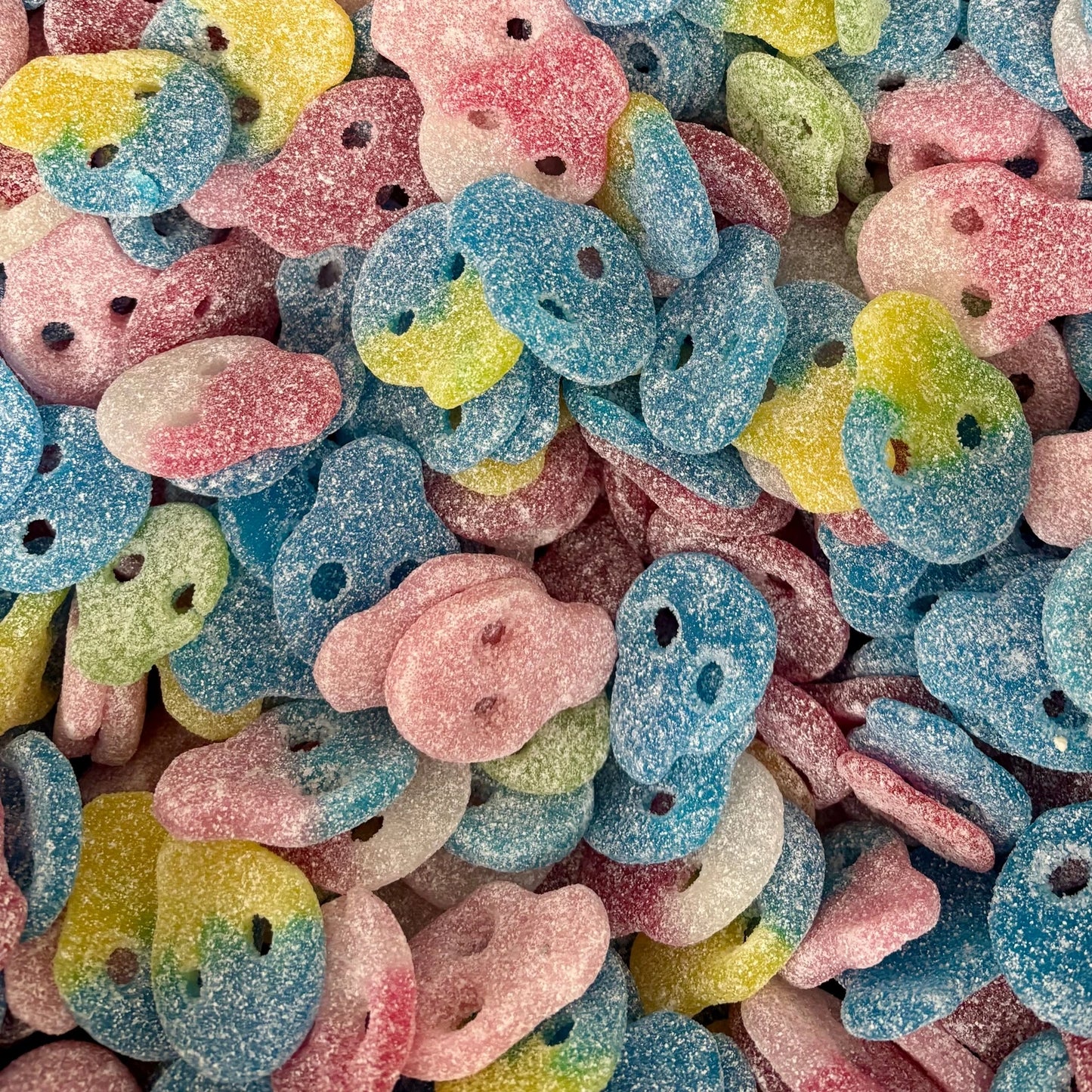 Pick N Mix Fizzy Jelly Skulls Sweets 600g Tub Mix Halal Vegan Vegetarian Candy