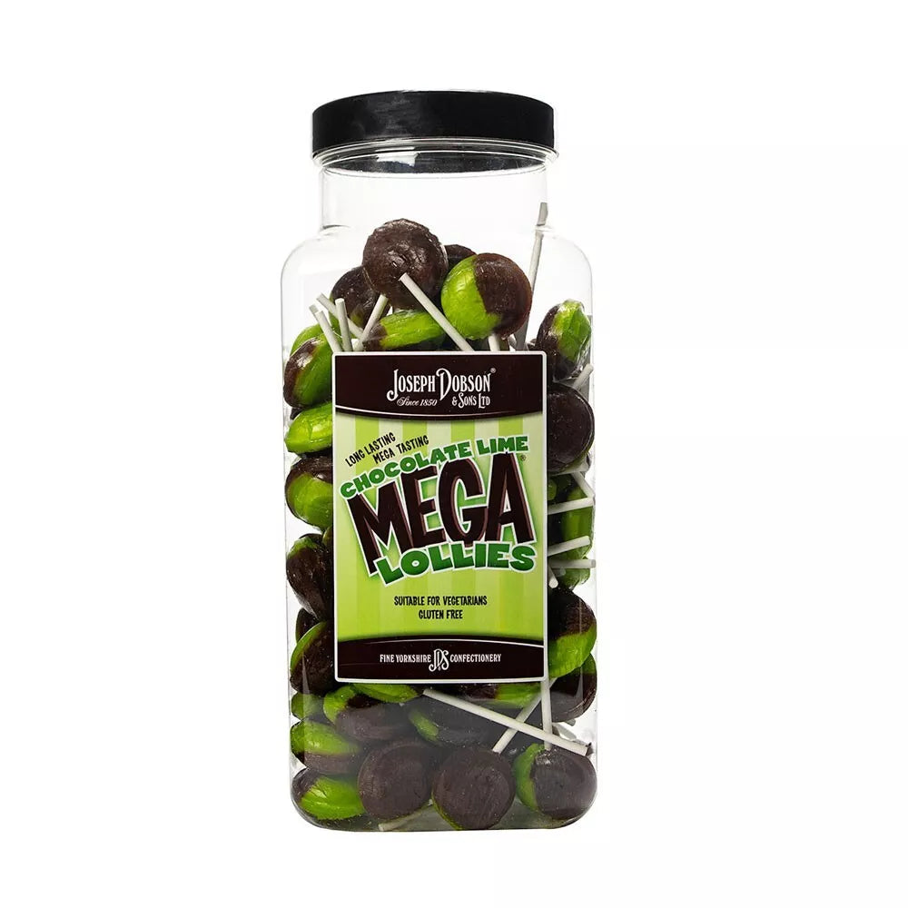 Frostys Chocolate Lime Mega Lollies Unwrapped Vegetarian Variety Halal Gluten Free Candy Sweet Snack Lolly