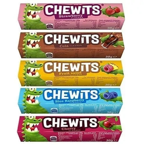 Chewits Chews Variety Mix Flavoured Sweet Stick Packs Vegetarian Halal Gelatine Free Candy Snacks - Frosty Sweet Factory