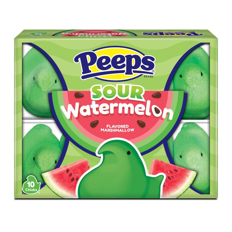 Peeps Sour Watermelon Marshmallow Chicks 10 Pack 3oz - 85g USA Candy Mallow Sweets