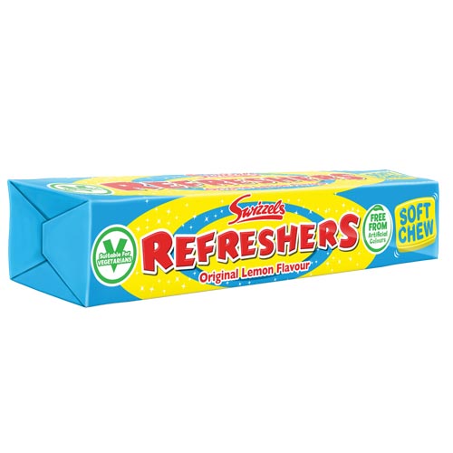 Swizzels Refreshers Chews Lemon Stick Packs 43g Candy Sweets x36