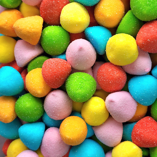 Frostys Paint Balls Multi Coloured Apple, Strawberry, Peach, Raspberry, Banana & Vanilla Flavoured Foam Marshmallow Candy Pick N Mix Marshmallows Sweets Mallow Snacks