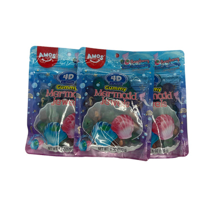 Amos 4D Gummy Mermaid Jewels - 6oz (170g) USA Candy Sweets