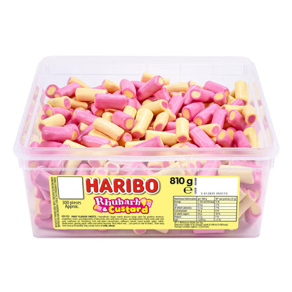 Haribo Rhubarb & Custard Sweets Tub 810g