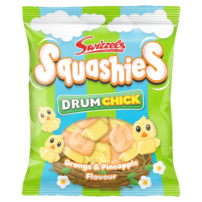 Swizzels Squashies Drum Chick Orange & Pineapple Flavour Bag 120g Limited Edition - Frosty Sweet Factory