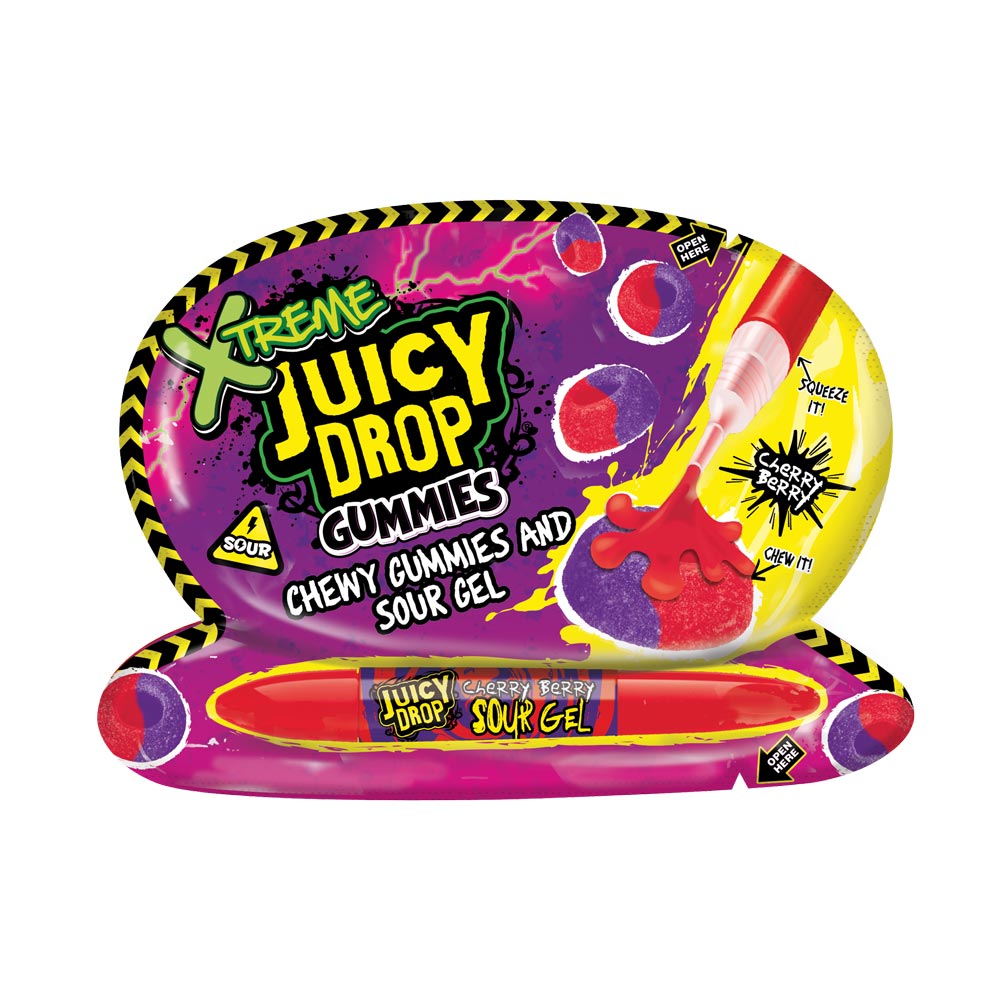 CLEARANCE: Bazooka Xtreme Juicy Drop Gummies 67g Sour Gel Candy Sweets