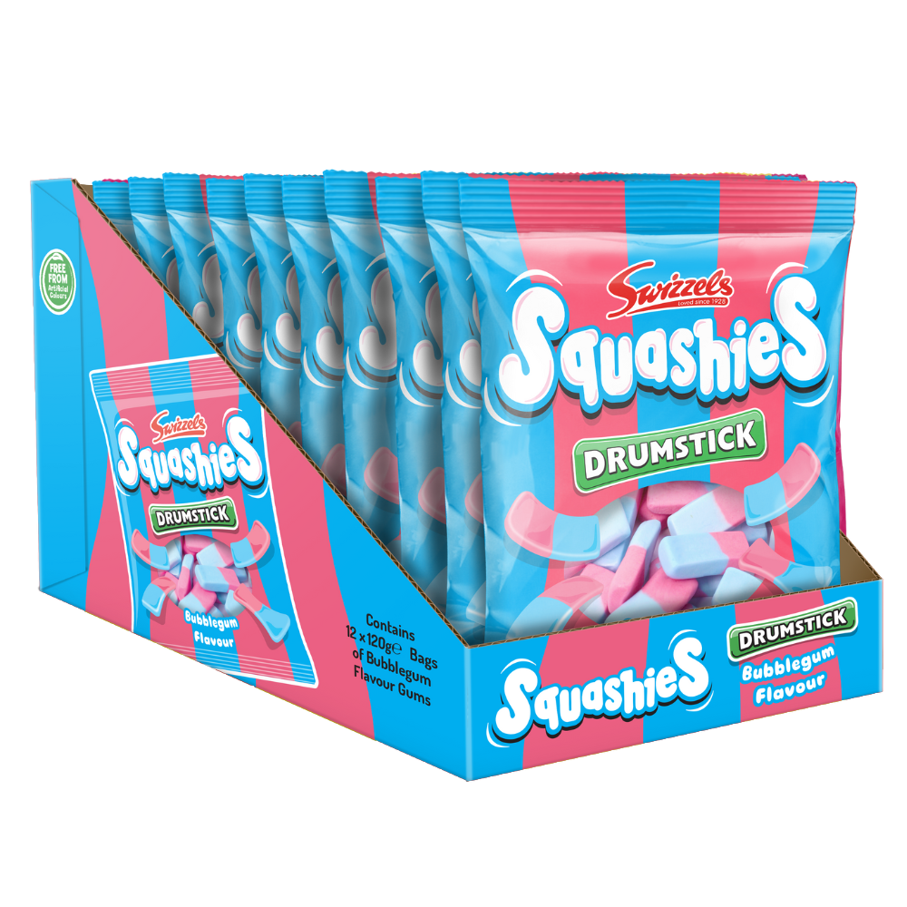 Swizzels Drumstick Squashies Bubblegum Flavour 120g PMP Candy Sweet Snack Bags
