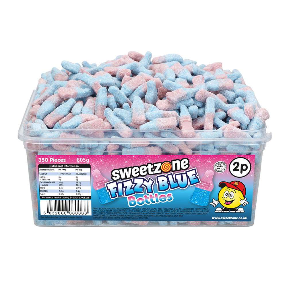Sweetzone Fizzy Bubblegum Bottles 805g Pick N Mix Tubs Halal Candy Snack Sweets
