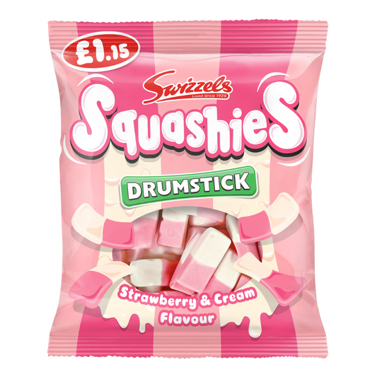 Swizzels Squashies Strawberry & Cream Flavour 120g Candy Sweet Snack Bags