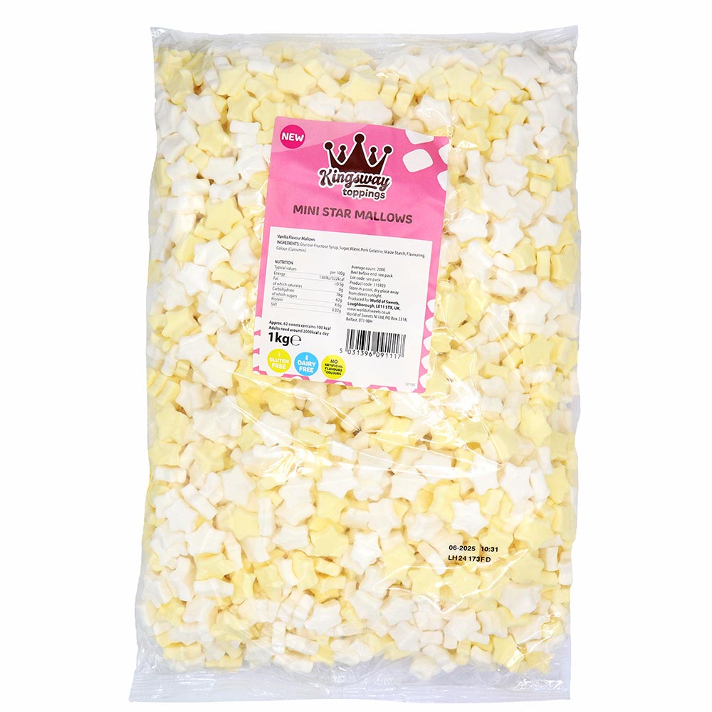 Frostys Mini Marshmallow Variety Mix Hot Chocolate Topper Mallow Sweet Candy Snacks 1000g Mini Stars Mallows