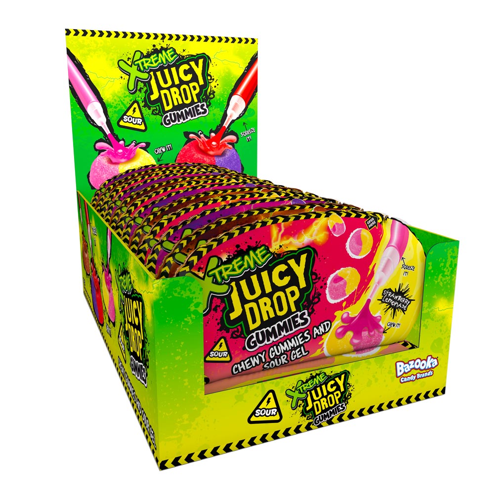 CLEARANCE: Bazooka Xtreme Juicy Drop Gummies 67g Sour Gel Candy Sweets