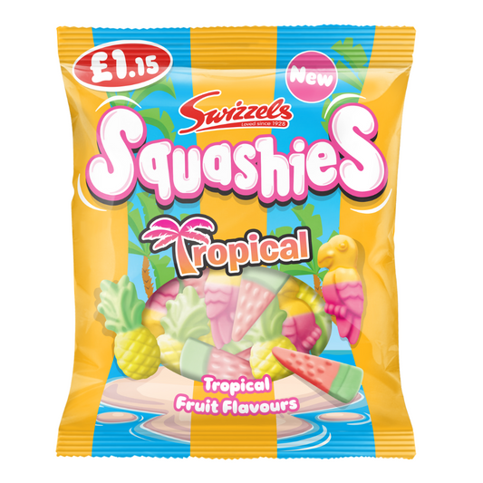 Swizzels Squashies Tropical Flavour Gums 100g Candy Sweet Snack Bags
