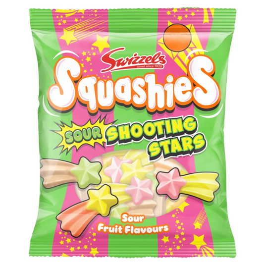 Swizzels Squashies Sour Shooting Stars Gums 100g Candy Sweet Snack Bags