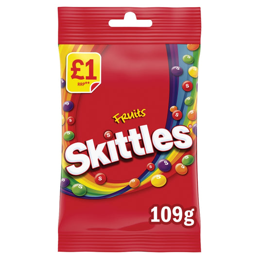 Skittles Sweets Bags Original Fruits, Wild Berry, Sour, Tropical, Citrus, Dessert, Giant Sour, Giant Fruits, Gooey, Chewies, Squishy Cloudz Vegan Vegetarian Halal Candy Sweet Snacks Variety