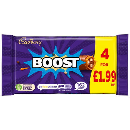 Cadbury Boost Chocolate Bar 4 Pack Multipack 126g (4 x 31.5g)