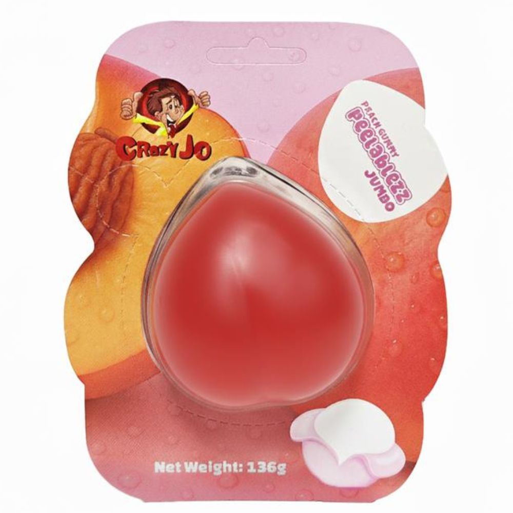Crazy Jo Peelablezz Jumbo Peach Gummy 136g Peelable Candy Sweets