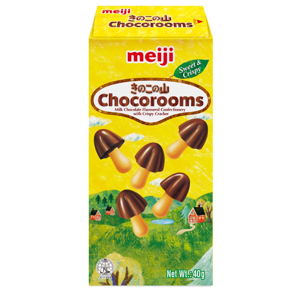 Meiji Chocorooms Chocolate Biscuits Box 40g Japanese