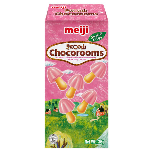 Meiji Chocorooms Strawberry Biscuits Box 40g Japanese
