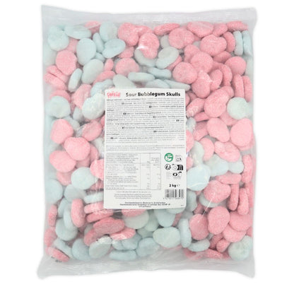 Sour Bubblegum Foam Skulls (Swedish) Vegan Vegetarian Halal Gluten Free Pick N Mix Candy Sweets