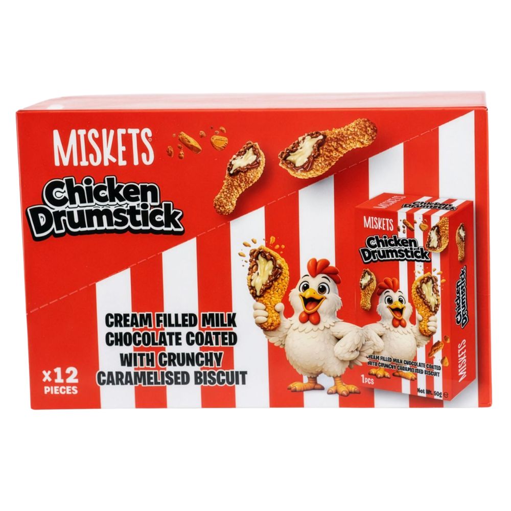 Miskets Chocolate Chicken Drumstick Box 50g Novelty Candy Chocolate