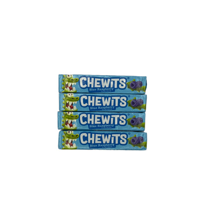 Chewits Chews Blue Raspberry Flavour Stick Pack 30g Vegetarian Halal Gelatine Free Candy Sweet Snacks
