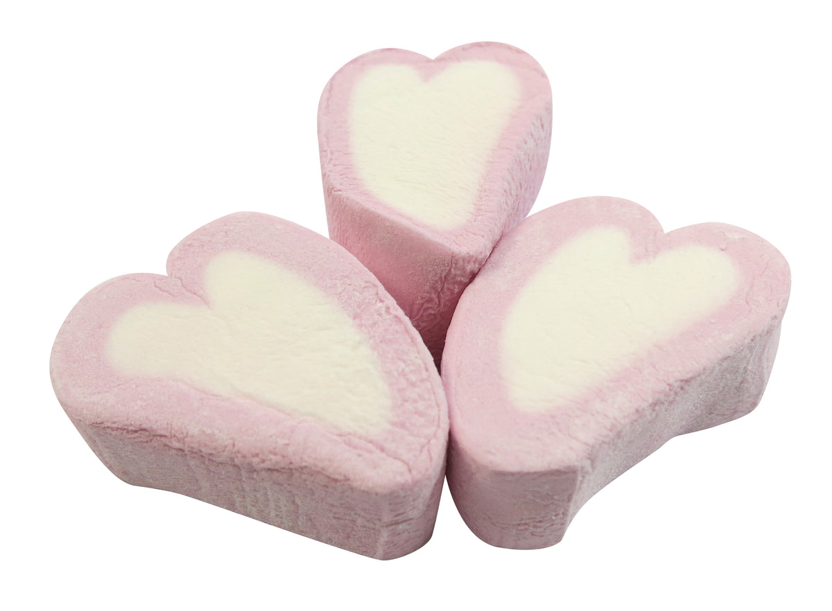 Pink & White Heart Mallows Candy Marshmallows Pick n Mix Sweets