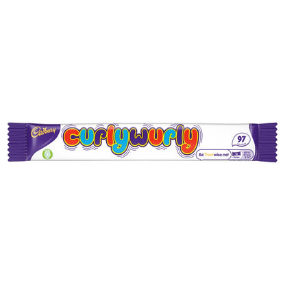 Cadbury Curly Wurly Chocolate Bar 21.5g Halal Milk Chocolate, Caramel, Vegetarian - Frosty Sweet Factory