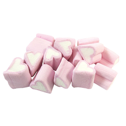 Pink & White Micro Heart Marshmallows Candy Sweets