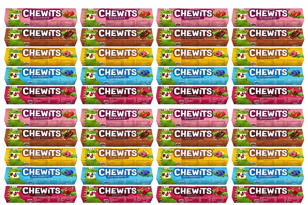 40 Chewits packs filling the frame