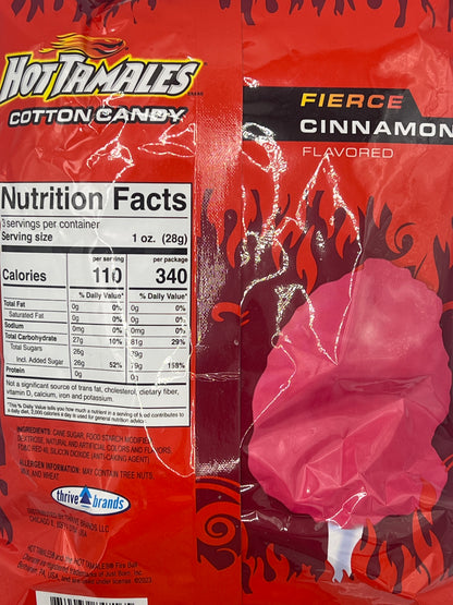 CLEARANCE: Hot Tamales Cotton Candy 3oz (85g) Sweet & Spicy, Fierce Cinnamon USA Candy Floss