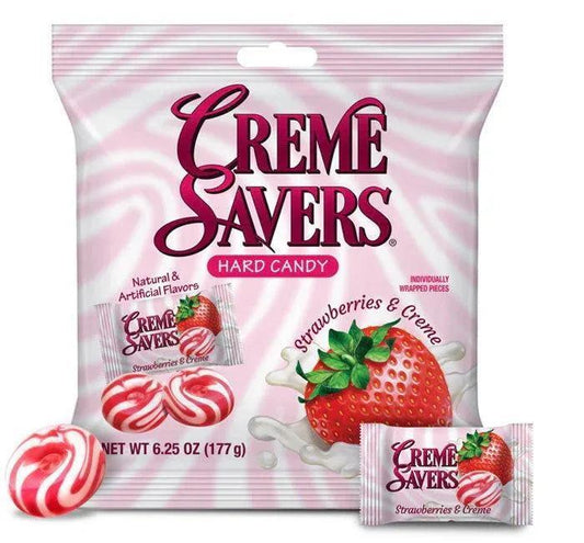 Creme Savers Hard Candy Strawberries & Cream 6.25oz (177g) USA Candy Sweets