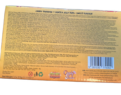 Candy Paradise Jelly Pops Fruity Candy 315g Bag, 9 Jelly Fruits, TikTok Jelly, Halal, Vegetarian Fruity Pops Ice Pops Vortex Jelly Pops Jelly Confectionery Candy