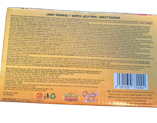 Candy Paradise Jelly Pops Fruity Candy 315g Bag, 9 Jelly Fruits, TikTok Jelly, Halal, Vegetarian Fruity Pops Ice Pops Vortex Jelly Pops Jelly Confectionery Candy