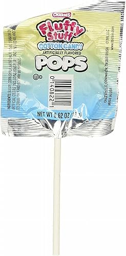 Charms POPS Fluffy Stuff Cotton Candy Lollipops 18g USA Wrapped Lollies, Gluten Free 1 Lollipop