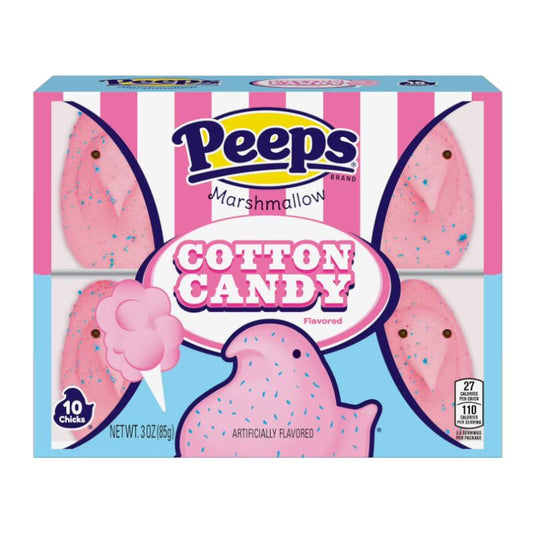 Peeps Cotton Candy Marshmallow Chicks 10 Pack 3oz - 85g USA Candy Mallow Sweets