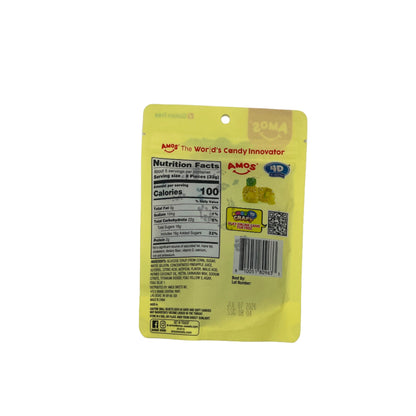 Amos 4D Fruit Gummy Pineapple Burst 6oz (170g) USA Gluten Free Candy Snack Large American Sweet Bags
