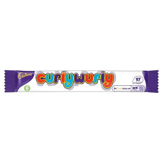 Cadbury Curly Wurly Chocolate Bar 21.5g Halal Milk Chocolate, Caramel, Vegetarian