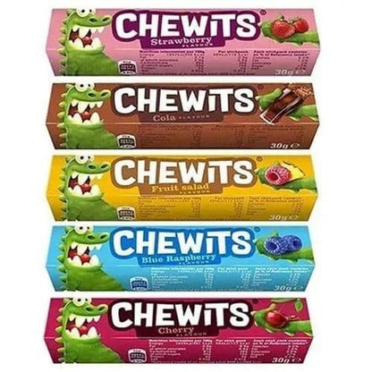 Chewits Chews 40 Stick Packs Mix Flavoured Vegetarian Halal Gelatine Free Candy Snacks